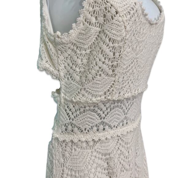 Guess White Lace Crochet Back Cut Out Criss Cross Alameda Mini Dress size 8 - Picture 10 of 12